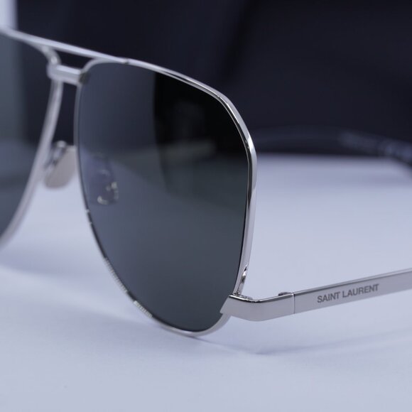 Saint Laurent SL690DUST 002 Aviator Sunglasses - Silver/Grey - Picture 7 of 11